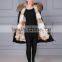 New Fashion Real Raccoon Fur Collar Fox Fur Lining Removable Hooded Parka
