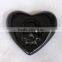Obsidian Stone Crystal Heart With Skeletons Face