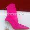 CX340 women latest clear heel mesh upper boots