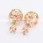 Finest Korean Style Gold Plated Earrings Accessory Hollow Wintersweet Double-sided Zircon Stud Earrings For Lady