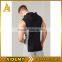 wholesale blank pollover sleeveless mens hoodies contrast hoodie for gym wear