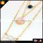 2016 Turquoise,Quartz Stone Pendant 3 Layered 18K Gold Multi Chain Necklace