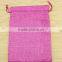 13cm*18cm Hot Pink Color Wholesale Custom Jute Bag Linen Cotton Bag