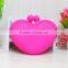 Manufacture supply colored heart silicone coin purse,silicone bag