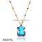 Women fashion accessories latest gold chain blue crystal bear charming necklace