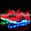2016 The Newest Flyknit Fabric Colourful Lights Kids Light Up Shoes