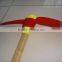 Pick with wood handle, P406, forged railway steel
