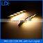 Factory Price 12v Cob Drl Led waterproof Day Running Lights with turn signal for Universal Cars