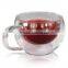 2016 Amazon hot sell Double Wall Glass Insulated Tea Cup Coffee Mug 12 oz with Bamboo Teaspoon