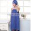 dark blue lady 100% cotton waffle weave hooded bath towel