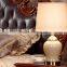 Round Ceramic Body With Fabric Lampshade Modern Desk Lamp Bedroom Living Room Table Lamp