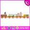 2017 new design children educational toy wooden trains with animals blocks W05C084