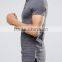 Custom Short Sleeve Button Placket Longline Side Hem Zip Dark Grey Men's 97% Polyester 3%Spandex 200g Casual Slim Fit Polo Shirt