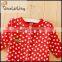 Top Fashion Baby Polka Dots Reindeer kids christmas pajamas,baby fleece footed pajamas sleeper