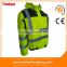 High visibility traffic clothing with fleece inner reflective Winter yellow safety jacket