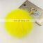 Real Fox Fur Pom Pom Ball Keychain Handbag Tote Bag Gold Key Ring Pendant Charm