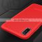 Ponch Series Liquid Silicone Coated PC Back Cover Case for iPhone X - Red