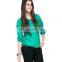 Sea Green Pintucks And Ruffle Top Oem factory direct light weight chiffon frill collar blouse with front pintuck