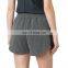 Grey cotton blended stitching suture sports shorts for woman