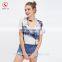 Women O Ring Chocker Neck Tie Dye T-shirt Latest Teenager Woman Summer Fashion Wear Custom Made