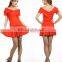 Milk silk two -piece latin dance costume including top and skirt set L-7038#