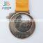 Gold plated soft enamel 3D custom sport medal ribbon