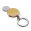 Round metal logo yellow leather keychains