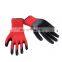 13 gauge nylon knitted nitrile coated red gloves/safety working nitrile gloves