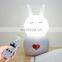 Smart Rabbit Desk Night Light With 3 Color Changing Remote Control Kids LED Light