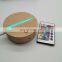 Wood Led lamp Night Base Round Wooden with Remote for Acrylic 3d Lamp