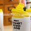 Yellow thin waist frosted glass ceramic cup