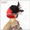 wedding bridal black feather headdress flowers headband