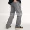 clothing factory custom solid color warm winter 100% cotton black joggers oversized for men