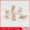 cute pussy cat shape clear stone plating metal brooch