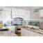 Modern u shaped layout design custom industrial shaker blue pantry storage wood kitchen cabinet