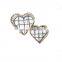 heart shape design natural wicker iron metal wire fruit storage basket set