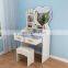 Mdf Home Wooden Dresser With Mirror Stool And Drawers