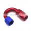 45/90/180 degree AN Fitting,  6AN 8AN 10AN Aluminum Swivel Hose Ends Fittings Blue+Red/Black