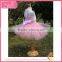 Light Gauze pink muslin bowknot bubble dress fluffy voile girl's dress children frocks designs