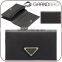 High Quality White and Black Color Genuine Saffiano Leather Credit Card Holder Purse Business Name Card Pouch