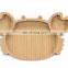 Wholesale Natural Wooden Lion Shape Reusable Bamboo Kids Plate