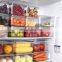 Wholesale 4pieces set rectangular plastic crisper set Refrigerator Food storage Containers Organizer