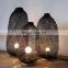 Hot Sale High Black Bamboo bamboo floor lamp Wicker Lampshade with Wooden Base  Many Sizes Vietnam Manufacturer