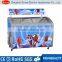138L curved glass door deep mini ice cream freezer