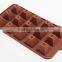15-Cavity flexible custom chocolate bar molds