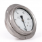Stainless steel back mounting pressure gauge, shock-resistant pressure gauge for water, oil and gas hydraulics, axial pressure gauge with edge