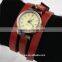FT1403 Alloy Case long leather strap quartz movt old style Copper watch