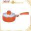 MSF-6626-Fry pan Colorful fry pans various sizes pressing aluminum fry pan long handle with soft touch silicon coating