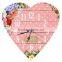 New design heart style wooden wall clock