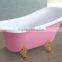 Clear acrylic claw foot freestanding Pink Bathtub